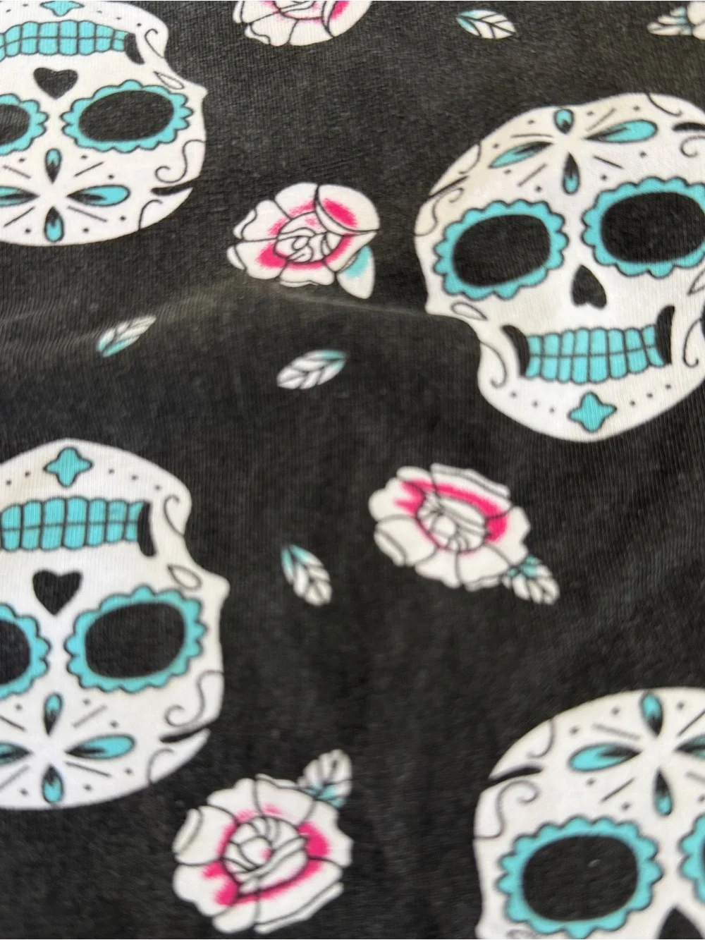 Kids Black Sugar Skull One-Piece Romper with Pink Accents
